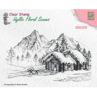 Nellies Choice Clear Stamp - Landschaft mit Haus